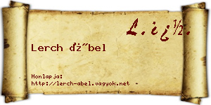 Lerch Ábel névjegykártya